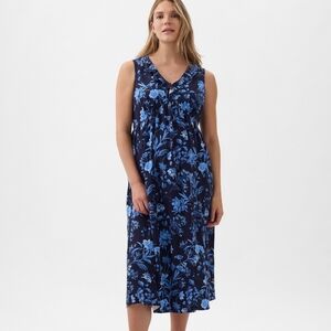 Gap Maternity Ruffle Midi Dress Blue Size 2XL